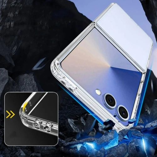 Prim-plan al carcasei Tech-protect Flexair Hybrid, evidențiind construcția sa subțire.