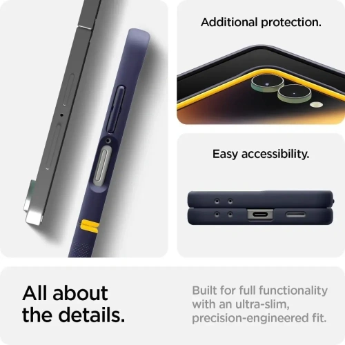 Etui Spigen zamontowane na Samsung Galaxy Z Flip 7, prezentujące elegancki design.