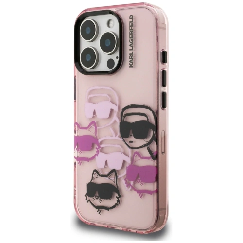 Etui Karl Lagerfeld w kolorze różowym, idealne do Apple iPhone 16 Pro.