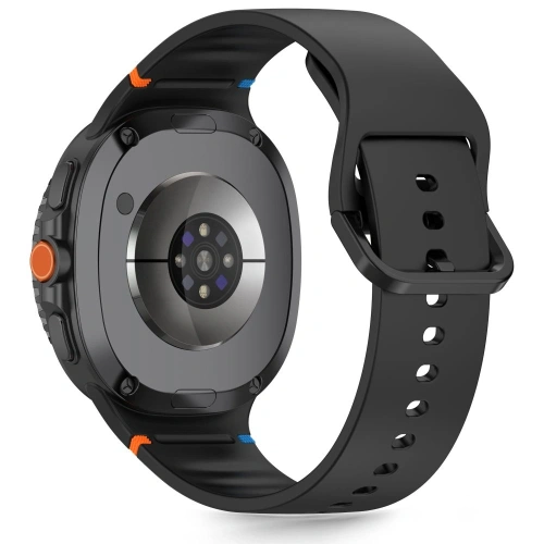 Pasek Tech-Protect Silicone w kolorze czarnym, idealny do zegarka Samsung Galaxy Watch 8.