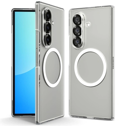 Etui Spigen Airskin Mag MagSafe w przezroczystym kolorze, idealnie dopasowane do Samsung Galaxy Z Fold 7.