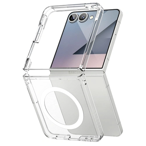 Etui Ringke Fusion Magnetic MagSafe w przezroczystym kolorze, idealne do Samsung Galaxy Z Flip 7.