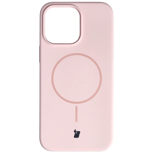 Silikonowe etui Bizon Soft Case Magnetic w jasnoróżowym kolorze na Apple iPhone 14 Pro Max