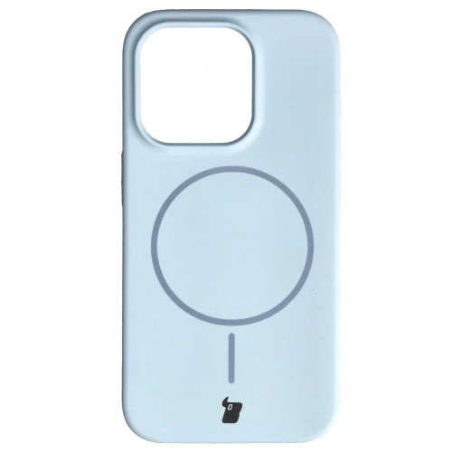Silikonowe etui Bizon Soft Case Magnetic w błękitnym kolorze na iPhone 15 Pro