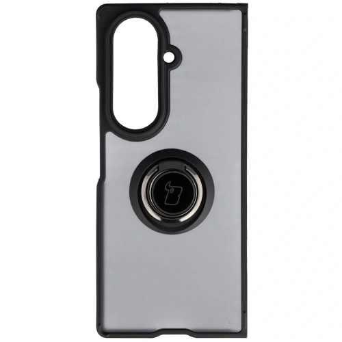 Etui Bizon Case Hybrid Ring w kolorze czarnym, idealnie dopasowane do Samsung Galaxy Z Fold7.