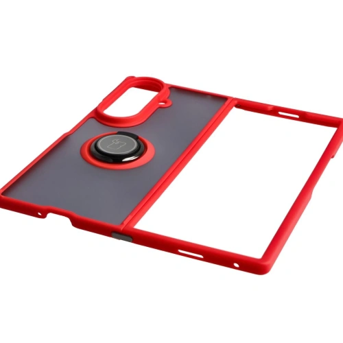 Zbliżenie na czerwony uchwyt na palec w etui Bizon Case Hybrid Ring