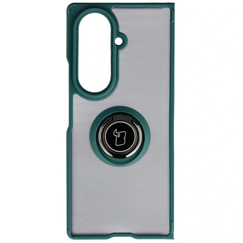 Etui z uchwytem na palec Bizon Case Hybrid Ring do Samsung Galaxy Z Fold7 w przydymionym kolorze.