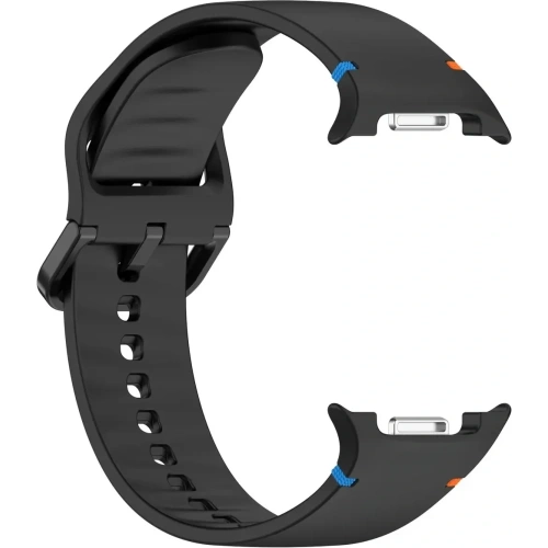 Czarny silikonowy pasek Bizon Strap w eleganckim designie, idealny dla aktywnych użytkowników.