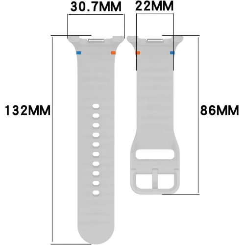 Silikonowy pasek Bizon Strap w jasnoszarym kolorze, idealny do Samsung Galaxy Watch 8.