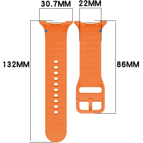 Silikonowy pasek Bizon Strap w pomarańczowym kolorze do Samsung Galaxy Watch 8