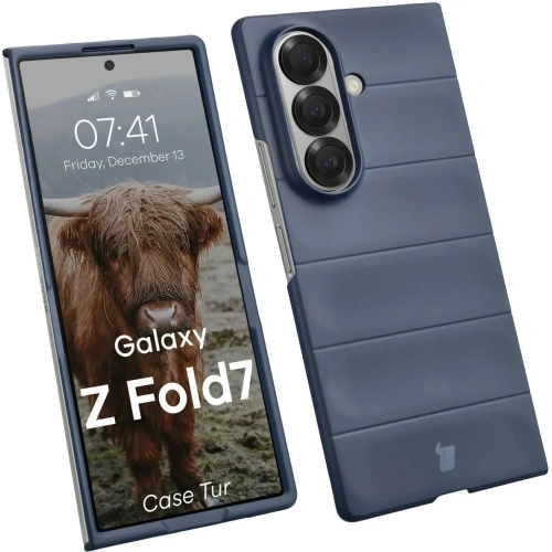 Pancerne etui Bizon Case Tur w kolorze granatowym, idealne dla Samsung Galaxy Z Fold7