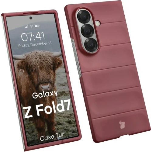 Pancerne etui Bizon Case Tur w burgundowym kolorze dla Samsung Galaxy Z Fold7