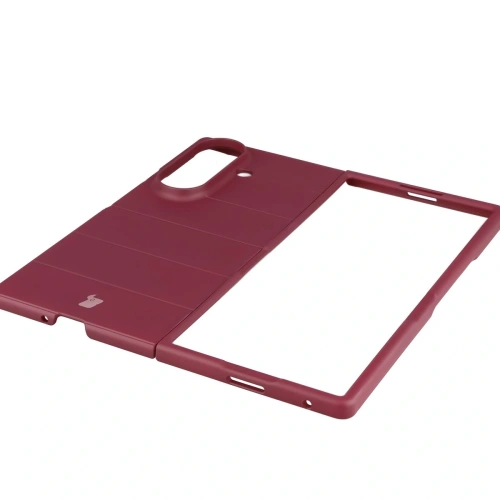 Zbliżenie na burgundowe etui Bizon Case Tur z materiału TPU