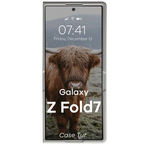 Jasnoszare etui Bizon Case Tur na Samsung Galaxy Z Fold7 w naturalnym świetle