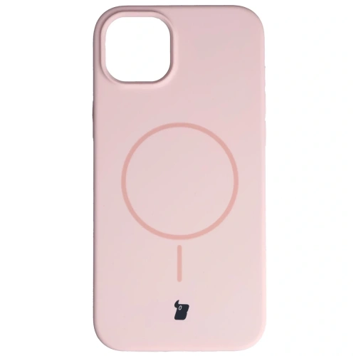 Etui Bizon Soft Case Magnetic w jasnoróżowym kolorze, idealne dla Apple iPhone 15 Plus.