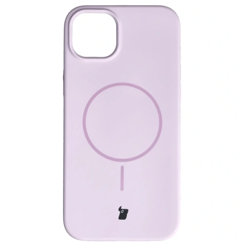 Silikonowe etui Bizon Soft Case Magnetic w jasnofioletowym kolorze na tle białym.