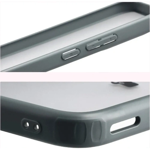 Etui Bizon Case Angelo z zamontowanym telefonem Xiaomi POCO F7 w półprzezroczystym kolorze.