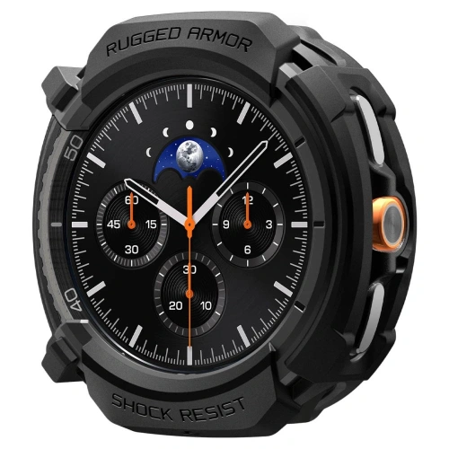 Etui Spigen Rugged Armor zamontowane na Samsung Galaxy Watch 8 Classic