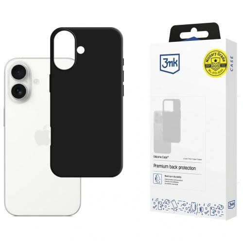 Etui 3MK Silicone Case w kolorze czarnym, idealne do Apple iPhone 17.