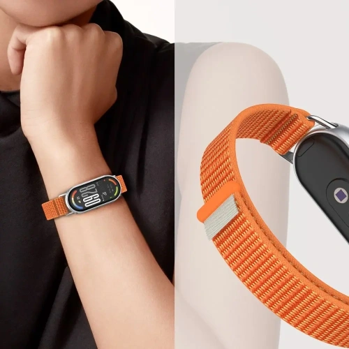 Pasek nylonowy Tech-Protect w kolorze różowym, pasujący do Xiaomi Smart Band 8/9/10/NFC.