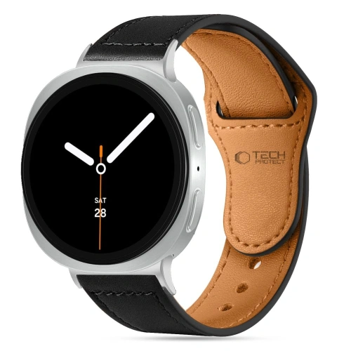 Zbliżenie na detale czarnego paska Tech-Protect Leatherfit