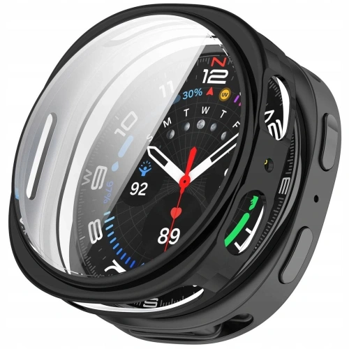 Etui Tech-Protect Defense w kolorze czarnym, idealne do Samsung Galaxy Watch 8 44mm.