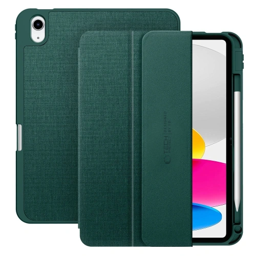 Etui Tech-Protect SmartCase Pen Canvas w kolorze moss green dla iPad 10.9" 2022 i 11" 2025