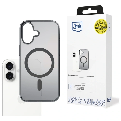 Etui 3MK Frosty MagCase w kolorze czarnym, idealne dopasowanie do Apple iPhone 17
