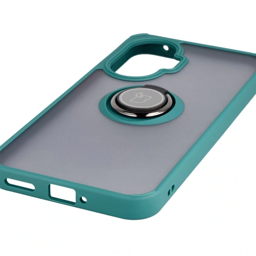 Etui Bizon Case Hybrid Ring w użyciu, z telefonem w dłoni