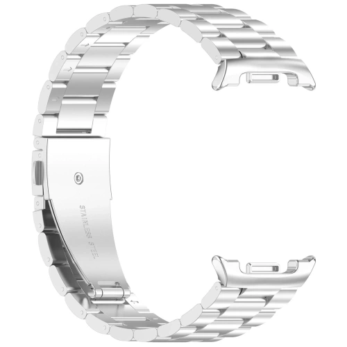 Pasek Bizon Strap w eleganckim srebrnym kolorze, pasujący do Galaxy Watch 8