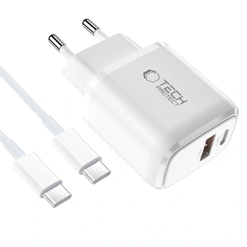 Widok na ładowarkę Tech-Protect NCA20 z oznaczeniem PD 20W