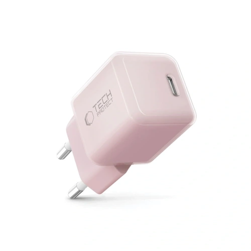 Widok z przodu ładowarki USB-C Tech-Protect NCM25, prezentujący minimalistyczny design.