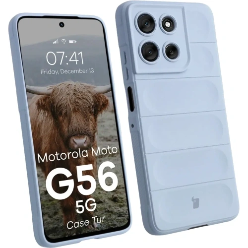Etui Bizon Case Tur w jasnoniebieskim kolorze, idealne do Motorola Moto G56 5G.