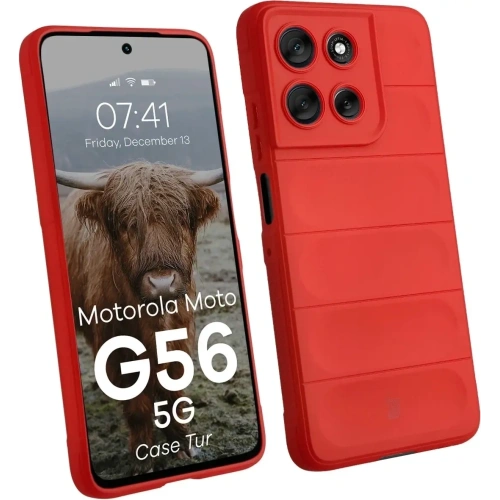 Pancerne etui Bizon Case Tur w kolorze czerwonym dla Motorola Moto G56 5G