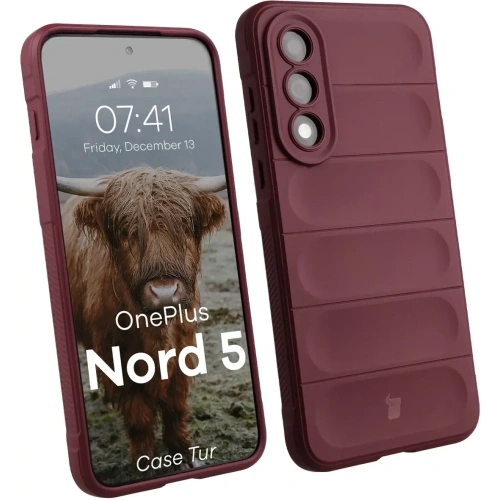 Pancerne etui Bizon Case Tur w burgundowym kolorze, idealne do OnePlus Nord 5