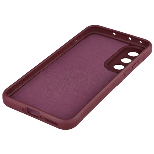 Stylowe etui Bizon Case Tur w burgundowym odcieniu na tle białym