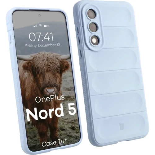 Etui Bizon Case Tur w jasnoniebieskim kolorze, idealne dla OnePlus Nord 5.