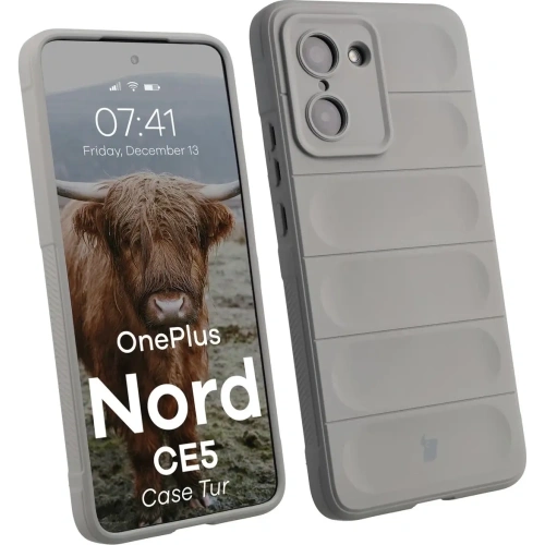 Pancerne etui Bizon Case Tur w jasnoszarym kolorze, idealne dla OnePlus Nord CE5 5G