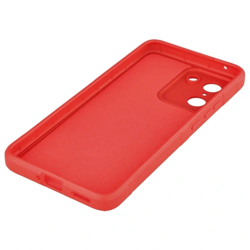 Czerwone etui Bizon Case Tur na tle białym, podkreślające jego kolor