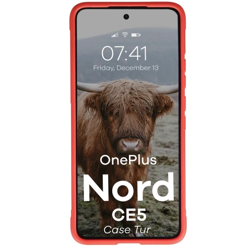 Etui Bizon Case Tur na telefonie OnePlus Nord CE5 5G, z widocznymi wycięciami