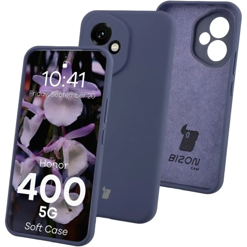 Silikonowe etui Bizon Soft Case w ciemnoniebieskim kolorze, idealne do Honor 400