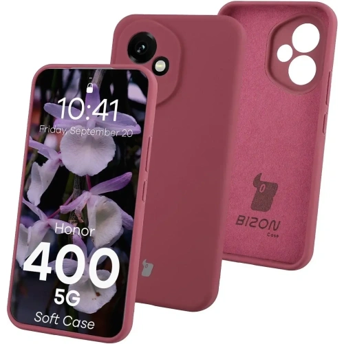 Silikonowe etui Bizon Soft Case w ciemnofioletowym kolorze na telefon Honor 400