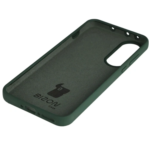 Silikonowe etui Bizon Soft Case w ciemnozielonym kolorze, doskonale dopasowane do telefonu.