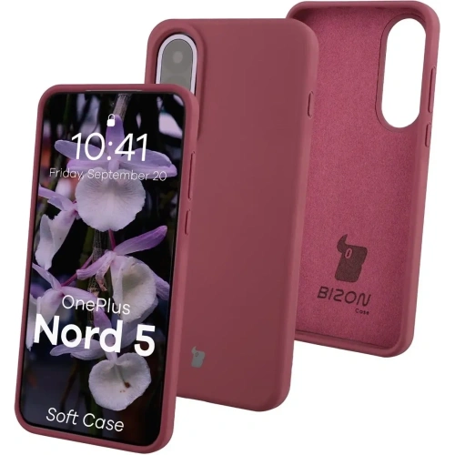 Silikonowe etui Bizon Soft Case w ciemnofioletowym kolorze na telefon OnePlus Nord