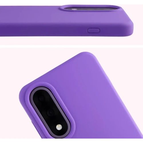 Fioletowe etui Bizon Soft Case, podkreślające elegancki wygląd telefonu