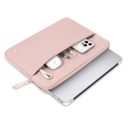 Torba Tech-Protect Sleeve na laptopa, widok z przodu w różowym kolorze