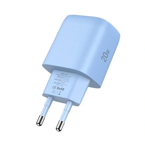 Widok ładowarki Tech-Protect NCA20 z boku, pokazujący porty USB.