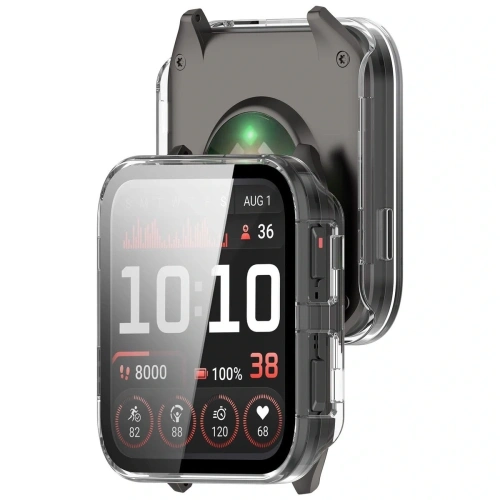 Etui ze szkłem Bizon Case+Glass do zegarka Garmin Venu X1 w przezroczystym kolorze