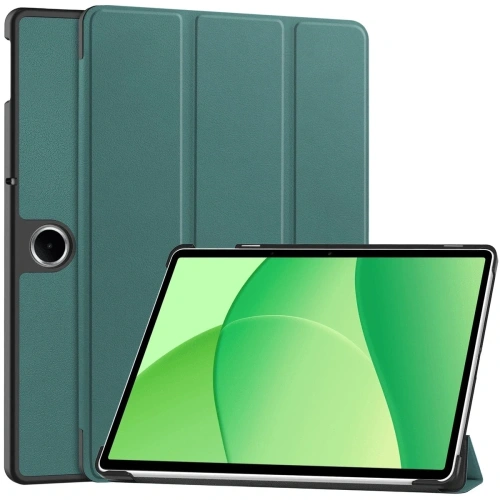 Etui z klapką Bizon Case Tab Croc w ciemnozielonym kolorze, idealne do OnePlus Pad Lite.