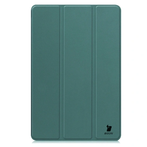 Etui z klapką Bizon Case Tab Croc na biurku, obok akcesoriów do tabletu.